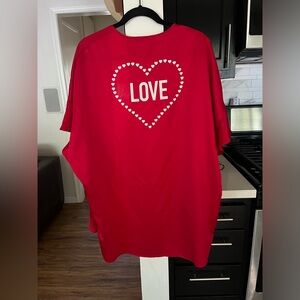 Victoria’s Secret Red Satin Robe Love Valentines Day One Size Romantic